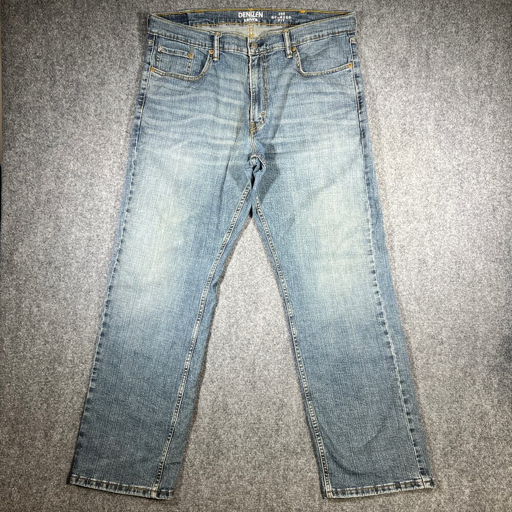 Denizen Levi's 285 Relaxed Fit Jeans 38x32 Light Wash Blue Denim Pants